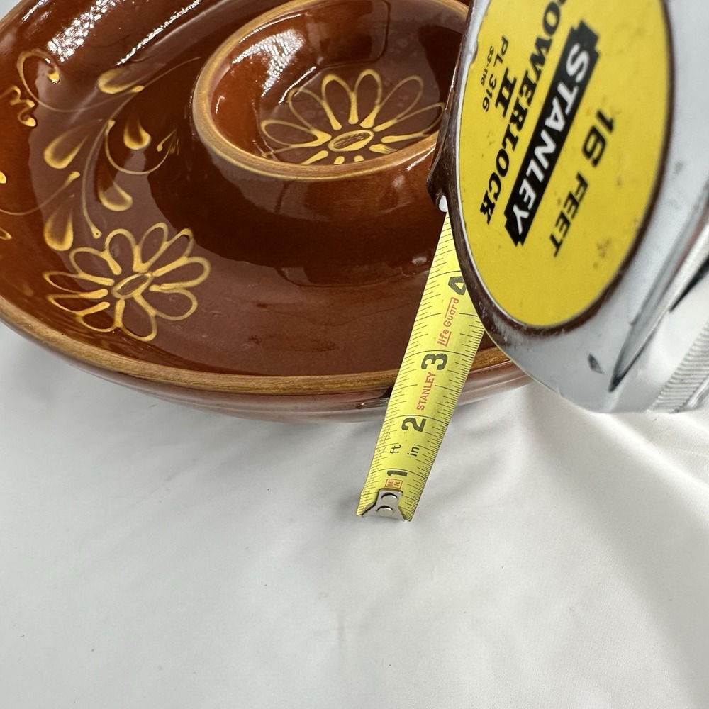 1990's Vintage Williams Sonoma Brown Ceramic Chip and Dip Bowl - Picture 11 of 11